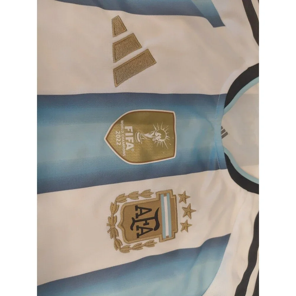 Argentina FIFA World Champions 2022 Soccer Shirt Adidas Men's XL Worn Once
